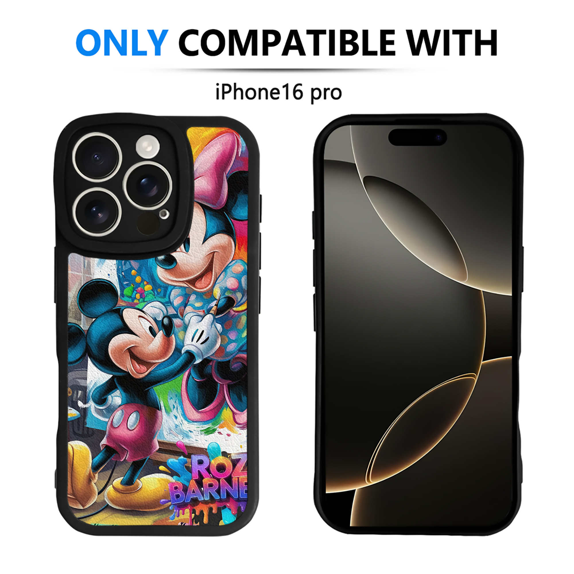 （画像用） ミッキーマウス Mickey Mouse 【iPhone 16シリーズ対応】シリコンスマホケース（レザー調） 材質：シリコン